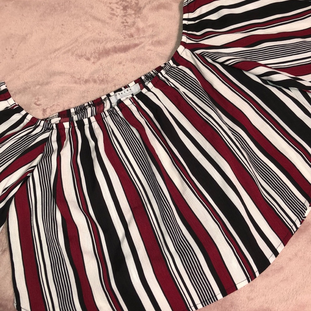 FASHION NOVA | Cropped Flare Striped Top